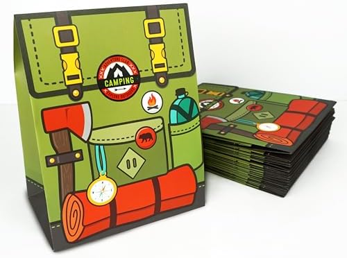 Ready Confetti 18 Piece Camping Party Favor Bags with Stickers