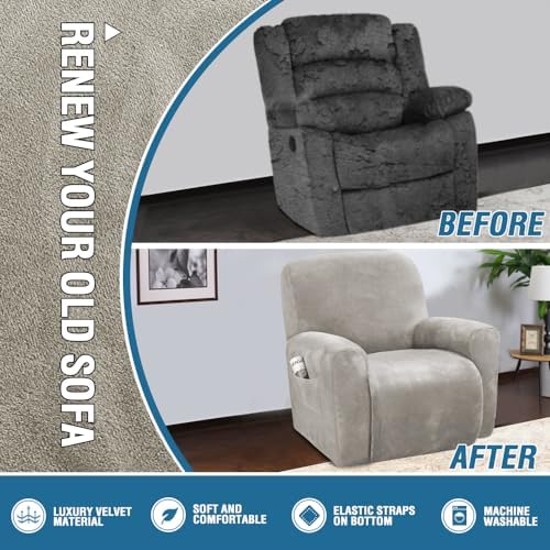 HVERSAILTEX 4-Piece Recliner Chair Cover Set