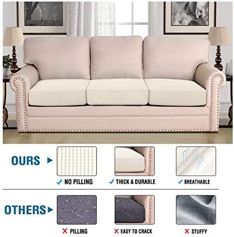 HVERSAILTEX High Stretch Seat Cushion Covers 3 Pack