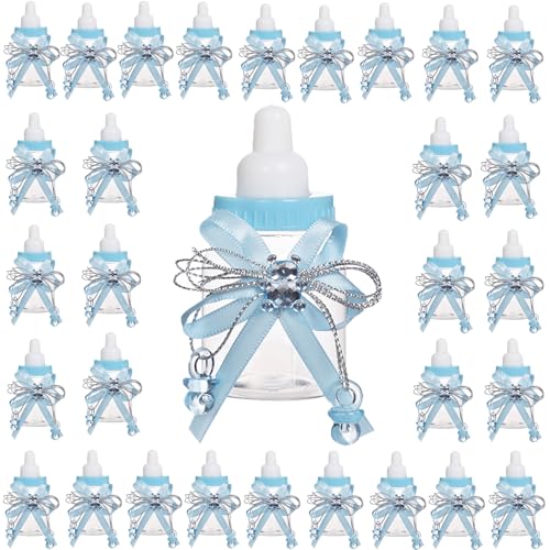 36Pcs Baby Shower Favor Boxes Cute Bear Candy Bottles Blue 1