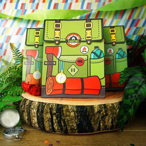 Ready Confetti 18 Piece Camping Party Favor Bags with Stickers