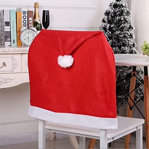 Yahpetes 6 Pcs Christmas Chair Covers Red Hat Design