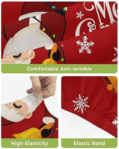 Merry Christmas Bar Stool Covers with Backs Set of 4