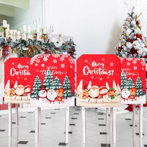 TOCHGREEN Christmas Chair Covers 4 Pack