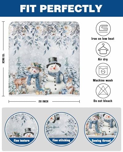 Christmas Chair Covers Set of 4 Snowman Pine Tree Decor