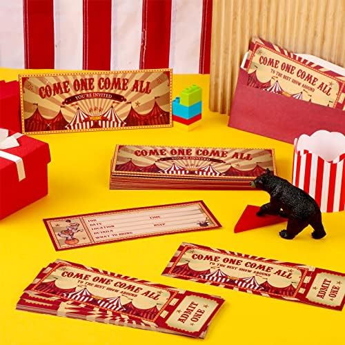 Fuutreo 50 Pcs Circus Party Invites with Envelopes