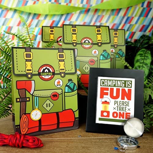 Ready Confetti 18 Piece Camping Party Favor Bags with Stickers