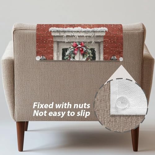 Christmas Snowman Tree Gift Pattern Recliner Headrest Cover
