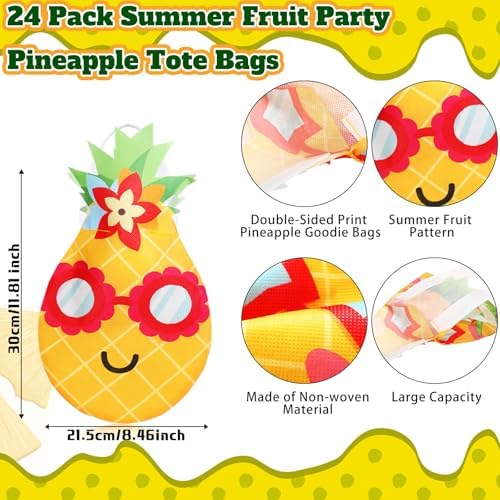 Silkfly 24 Pcs Pineapple Party Favor Bags with Handles