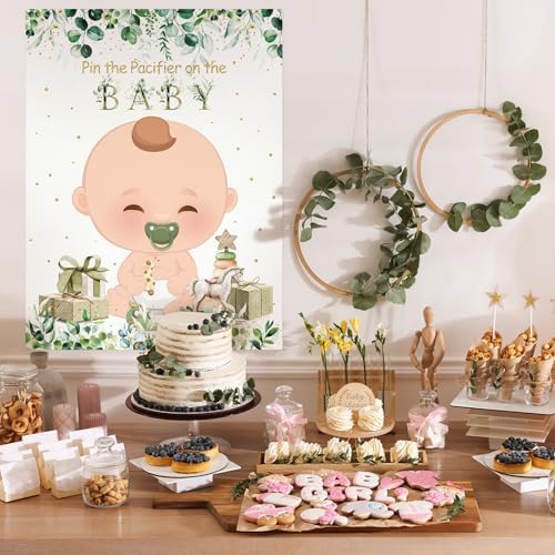Faccito Baby Shower Pacifier Game Set Sage Green