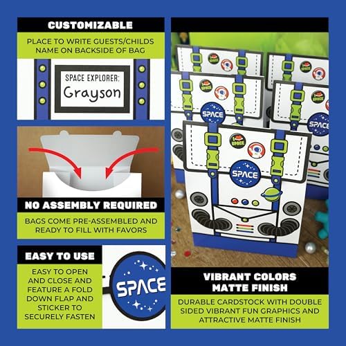 Ready Confetti 18 Pack Space Party Favor Bags