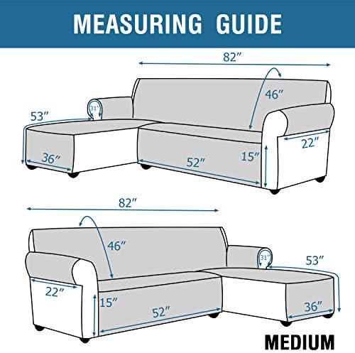 Waterproof Sectional Sofa Cover with Elastic Straps