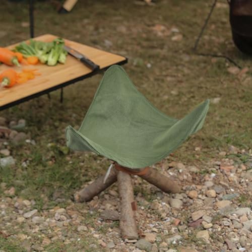 GORGECRAFT 2 Sets Triangular Stool Covers Canvas Foldable Camping Chair Covers Olive Drab