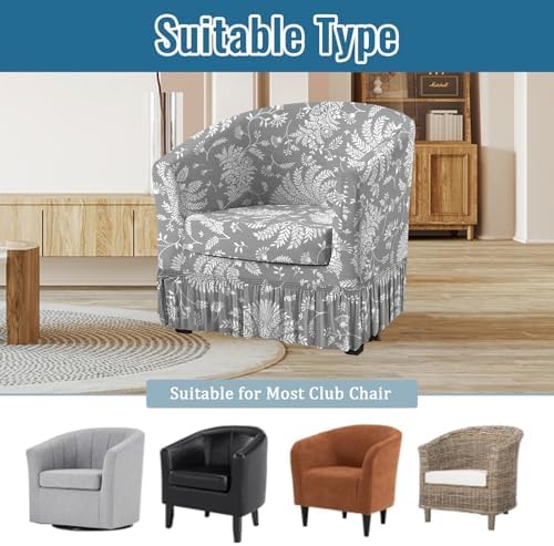 FUANGUI 2 Piece Club Chair Slipcover with Skirt Hem