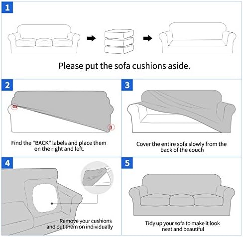 MAXIJIN 4 Piece Sofa Covers for 3 Cushion Couch