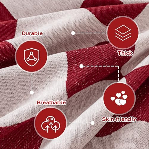 MEETSKY Christmas Couch Cover Red 2 Seater Sofa Slipcover