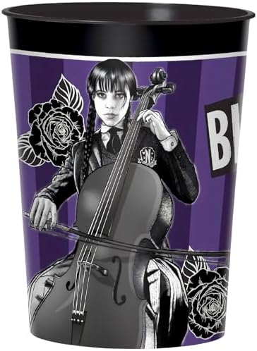 Amscan Black Purple Wednesday Plastic Favor Cup 16oz Pack of 1