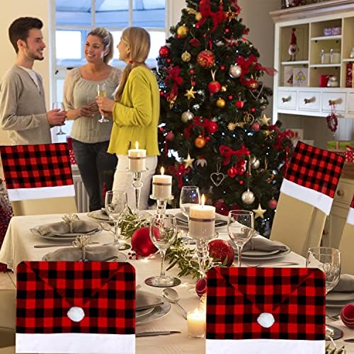 FOIMAS Christmas Santa Hat Chair Covers 4PCS 1