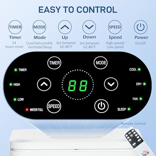 HOMCOM 8000 BTU Portable AC Unit for 344 Sq Ft Room