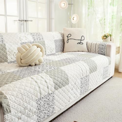 Skidproof Sofa Cover for Taupe Sofa with Elastic Straps