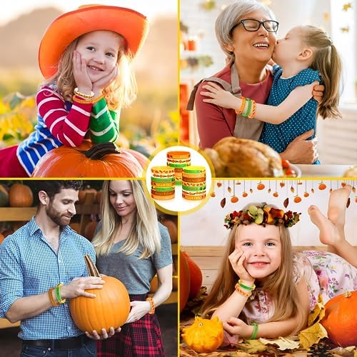 JUNEBRUSHS 42pcs Thanksgiving Silicone Bracelets 1