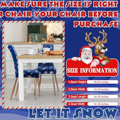 Moukeren 6 Pcs Christmas Chair Covers Snowman Decor