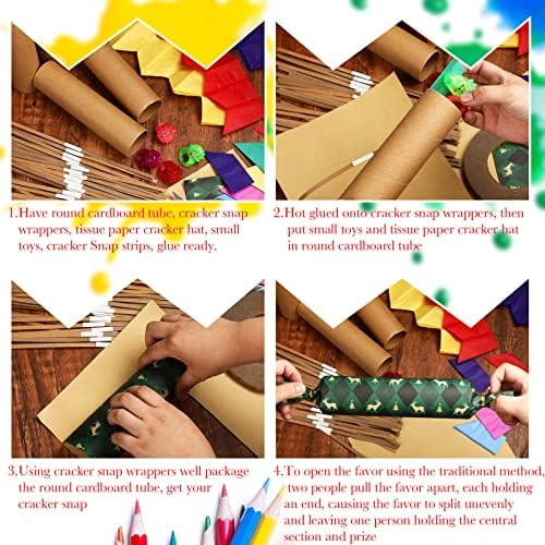 Fainne 100 Pack Christmas Cracker Hats for DIY Crafts
