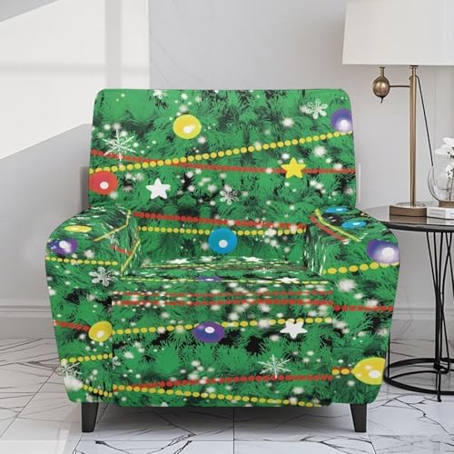 Lazyboy Recliner Chair Cover with Christmas Lights Green 4-Piece Set