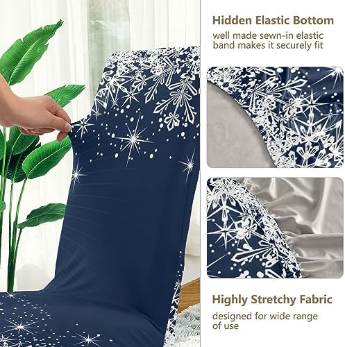 Wajiw Christmas Blue Snowflake Chair Covers Set of 2 1