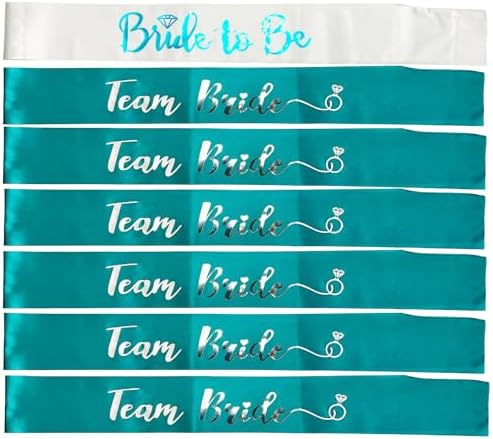 Teal Blue Bride to Be Sash Engagement Party Decor