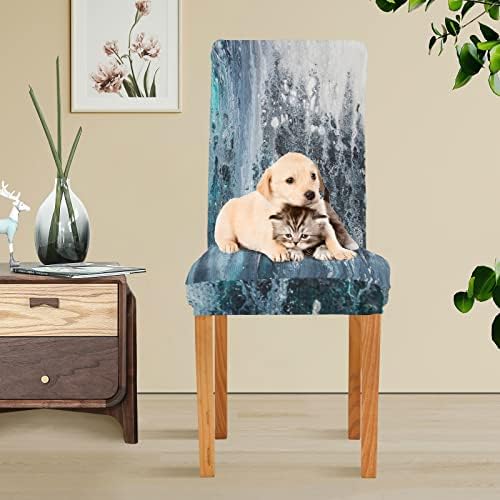 Turquoise Blue Black White Gray Dining Chair Slipcovers 4 Pack Universal Fit