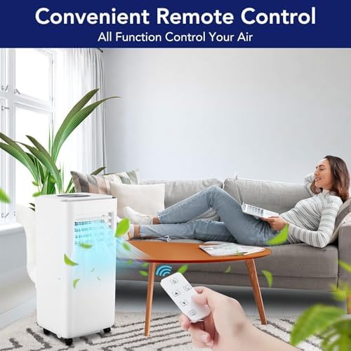 Ultra-Quiet 10000 BTU Portable AC for 400 SqFt Rooms