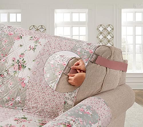 Brilliant Sunshine Traditional Rose and Sage Patchwork Armchair Slipcover