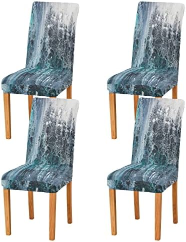 Turquoise Blue Black White Gray Dining Chair Slipcovers 4 Pack Universal Fit
