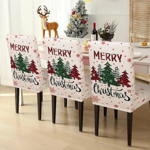 Christmas Chair Covers Set of 6 for Dining Room