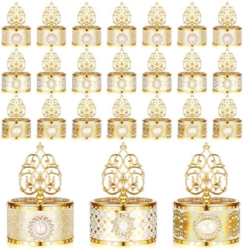 Cunhill 48 Pcs Mini Champagne Bottles Candy Jars - Gold Plastic with Lids