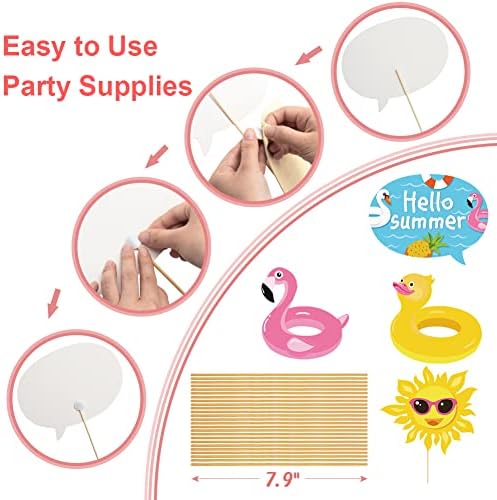 25Pcs Pool Photo Booth Props for Summer Party