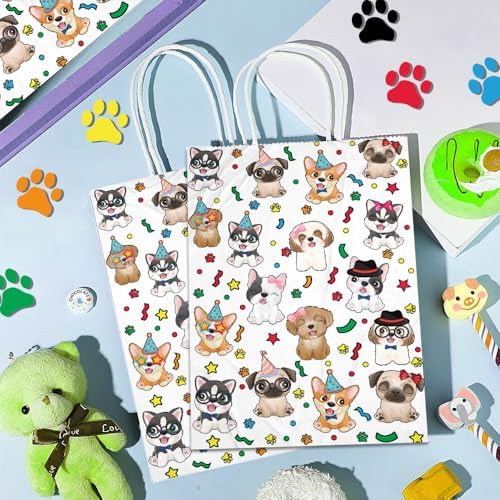 24 Pcs Dog Party Favor Bags with Handles