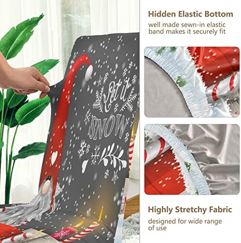 Eionryn Christmas Gnome Dining Chair Covers 4pcs 1
