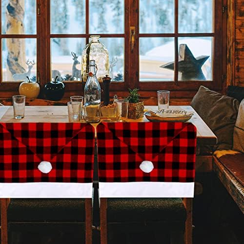 4PCS Christmas Buffalo Plaid Chair Covers