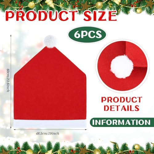 YLOLUL 6PCS Christmas Chair Covers Set