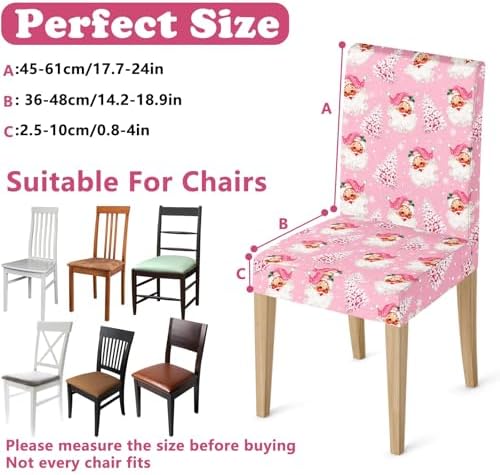 4Pcs Christmas Chair Covers with Santa and Tree Design