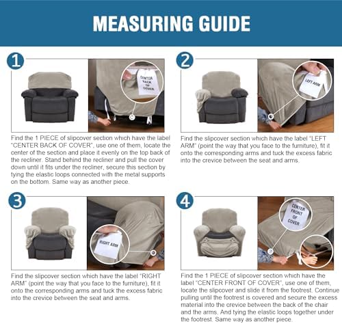 HVERSAILTEX 4-Piece Recliner Chair Cover Set