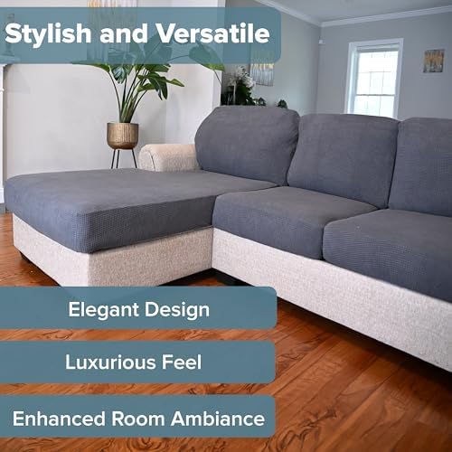 Hudson Comfort U Shaped Sectional Couch Covers 8 Pcs Gray