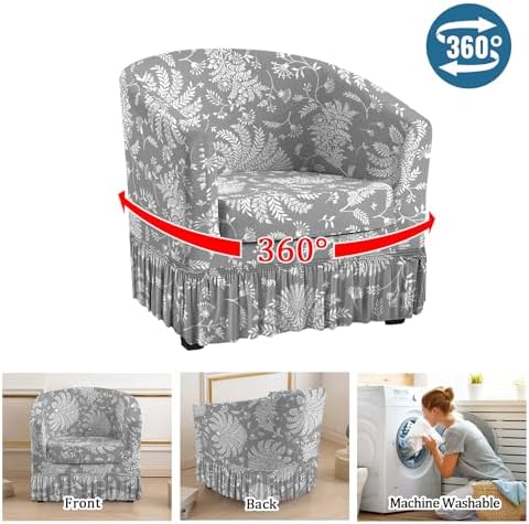 FUANGUI 2 Piece Club Chair Slipcover with Skirt Hem