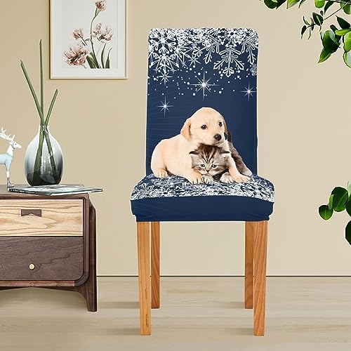 Wajiw Christmas Blue Snowflake Chair Covers Set of 2 1
