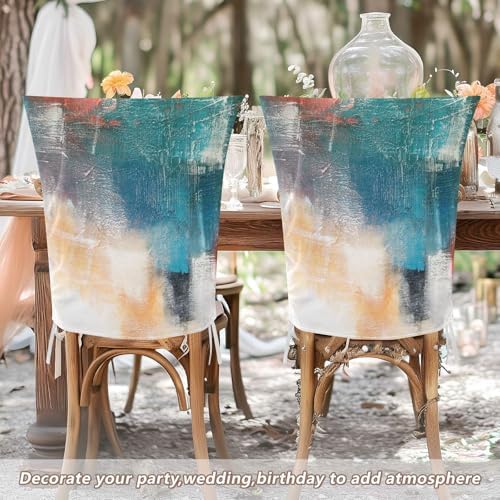 Poeticcity 6 Pack Dining Chair Slipcovers with Painted Canvas Texture