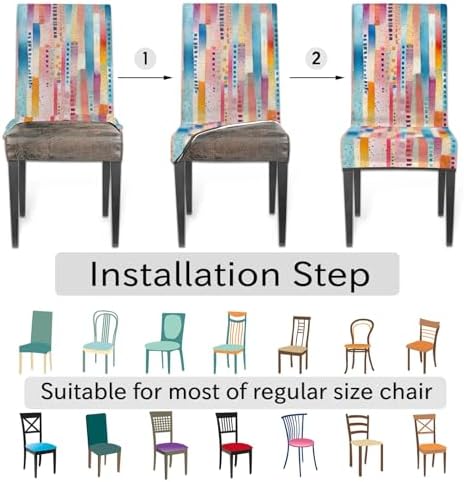 Tavisto Vibrant Skyline Canvas Chair Covers Set of 6 1