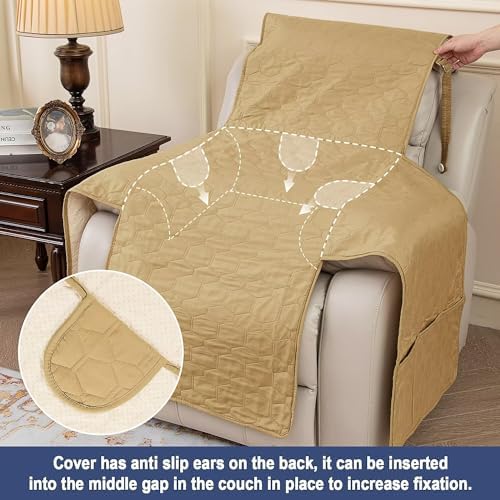 Waterproof Recliner Chair Cover Non-Slip Pet and Kids Protection 23 Inch Left