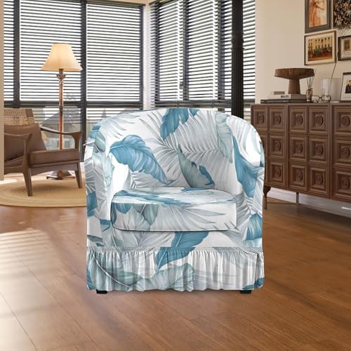 GOSTADY 2 Piece Club Chair Slipcover with Skirt Hem 1